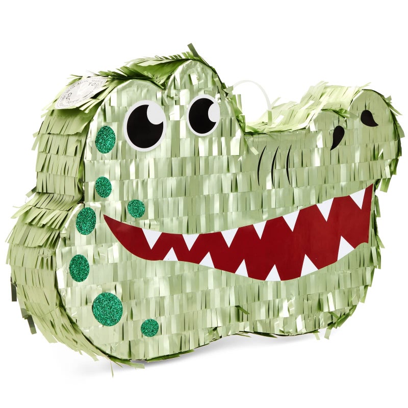 BLUE PANDA Alligator Pinata - Small Green 16.5 x 11.5 x 3 In - Pinata for Kids Safari, Animal Party Decor & Alligator Party Supplies - Image 1